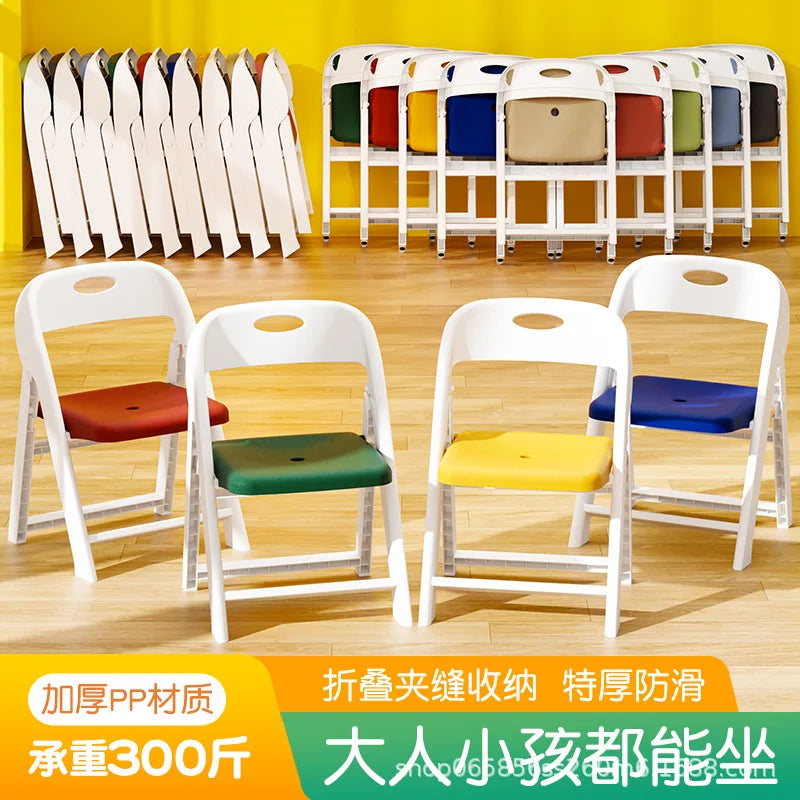 Folding Back Chair Small Bench Household Children's Non-slip Stool Thickened Living Room Shoe Changing Stool Kindergarten Chair
