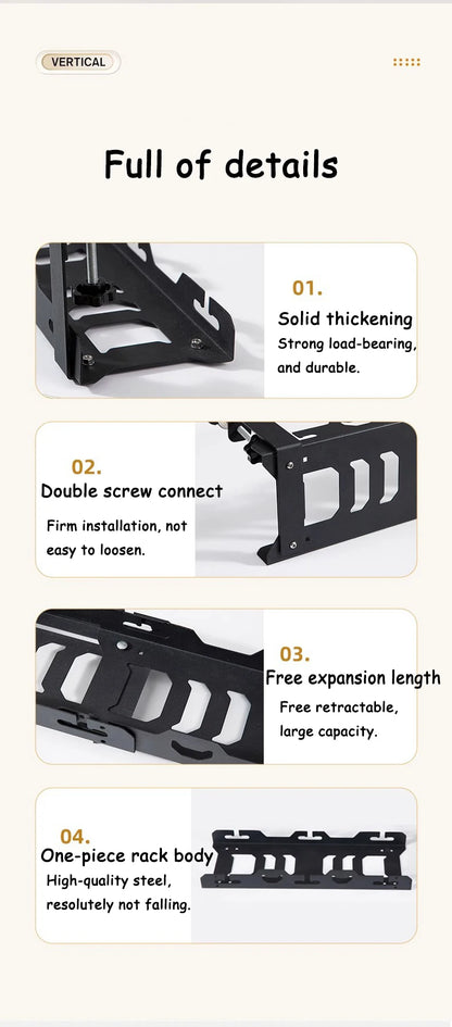 Telescopic Under-Desk Cable Management Tray – Metal Wire Organizer