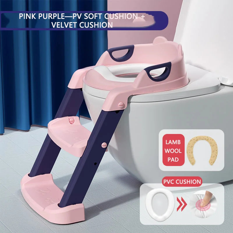 Children's Pot Soft Baby Potty Plastic Road Pot Infant Cute Baby Toilet Seat Boys & Girls Potty Trainer Seat Stool 0-6 Years Old