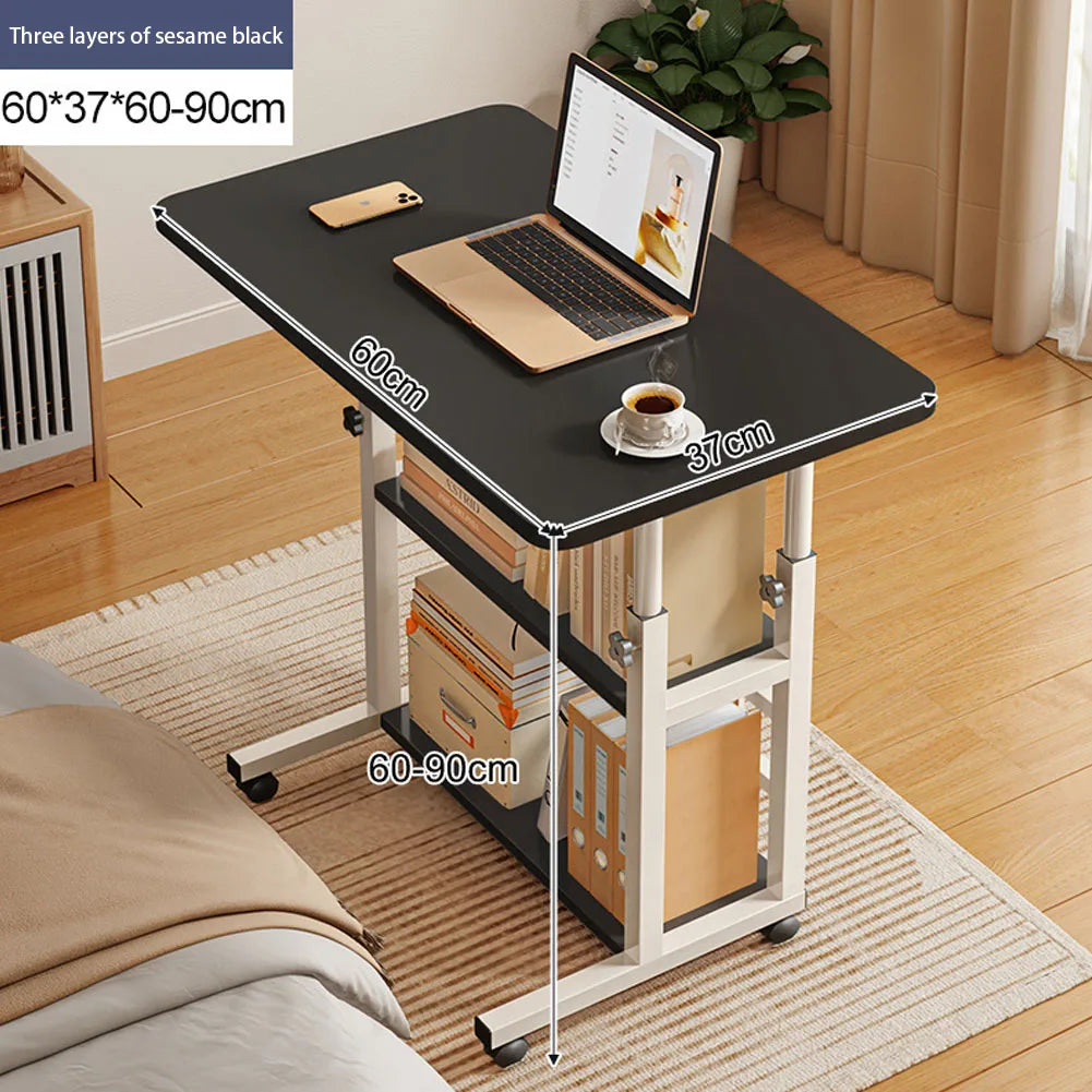 Height Adjustable Mobile Table Overbed Desk with Wheels Multi Color