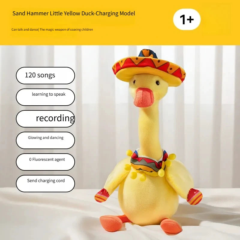 New Dancing Talking Ducks Toy for Baby Toddler, Boys Girls Gifts Singing Mimicking Cactus Toys Recording Repeating What You Say