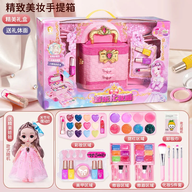 Kids Washable Makeup Girl Toys - Kids Makeup Kit for Girl, Real Make Up Set, Little Girls Makeup Kit for Toddler Kid Children Pr