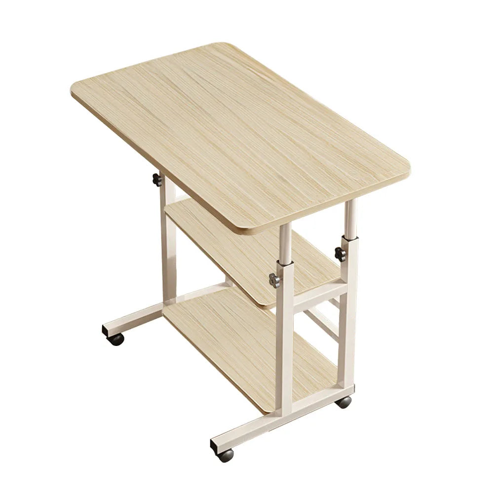 Height Adjustable Mobile Table Overbed Desk with Wheels Multi Color