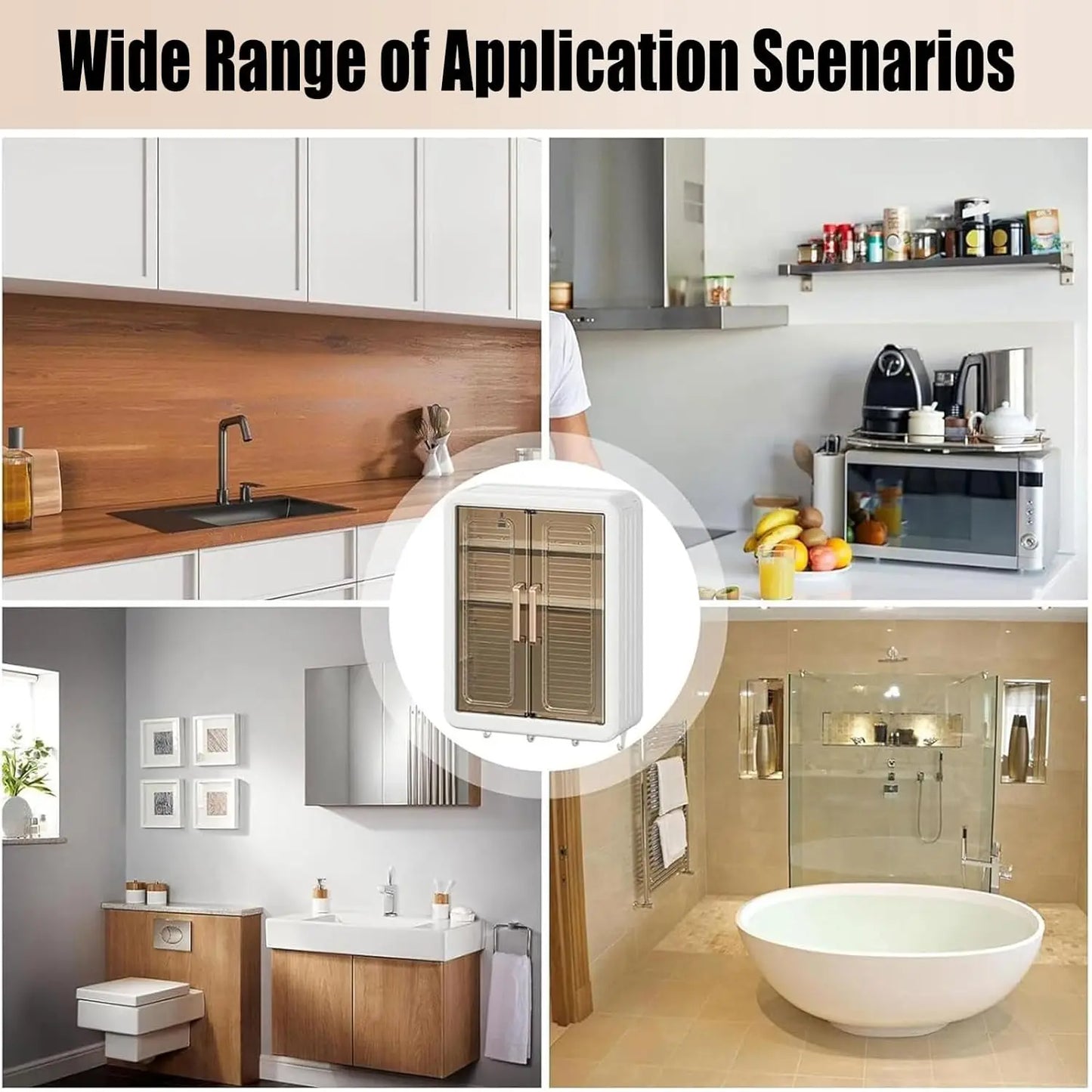 Wall-Mounted Bathroom Storage Cabinet – Double Door Medicine Shelf