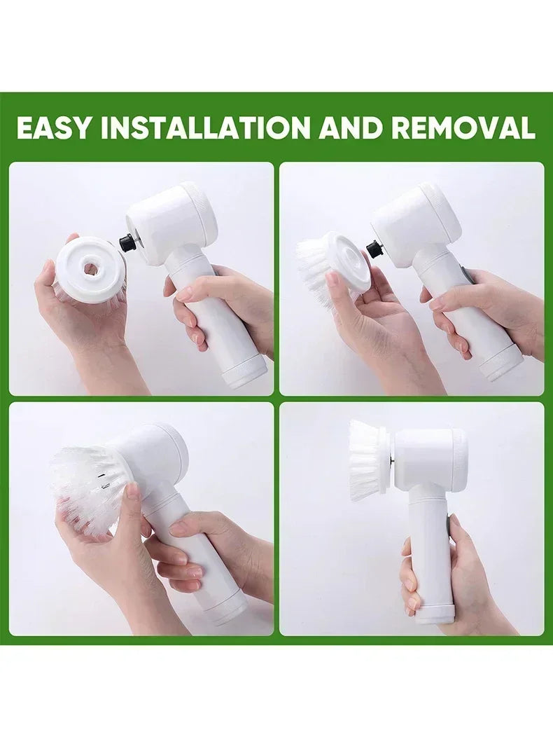 Spin Scrubber Electric Rechargeable with 5-in-1 Brush Heads