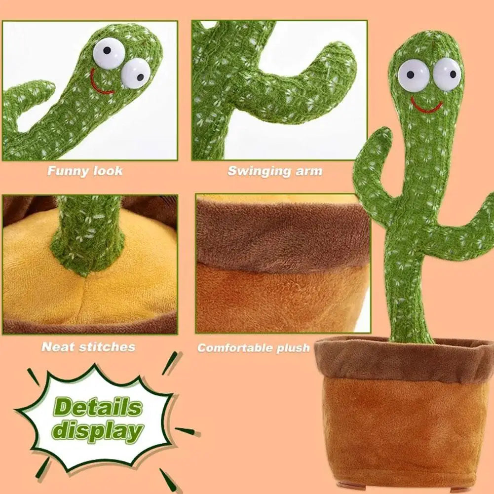 Dancing And Talking Cactus Toy Sunshine Cactus Children's Electronic Plush Toy Rechargeable Dancer Glowing Dancing USB Record