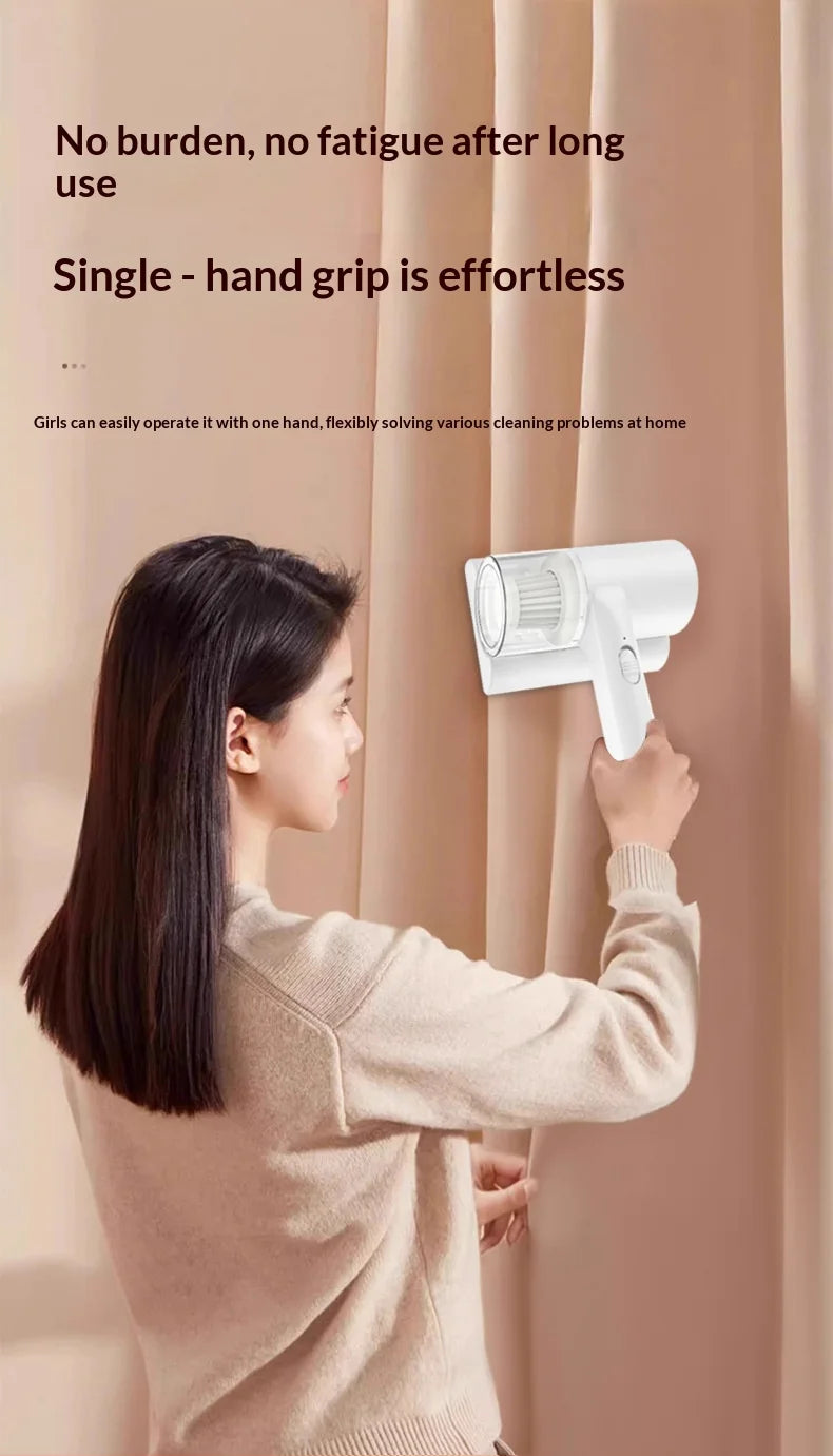UV-C Sterilizing Cordless Handheld Vacuum, HEPA Filtration & Warm Air Dryer, Efficient Dust Mite Cleaner for Bedding, Sofa
