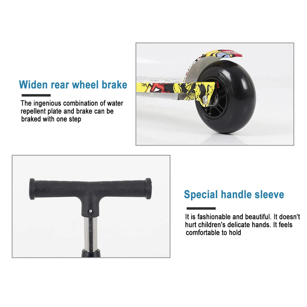 Kids Scooter 3 Wheels Folding Foot Scooters LED Shine Balance Bike Adjustable Height Skateboard Kick Scooter for Kids Sport Toy