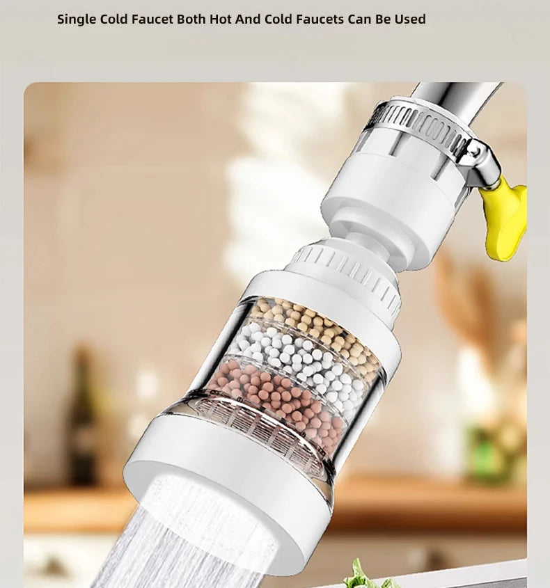 Universal Faucet Filter Interface Universal Water Filter Rotating Splash-Proof Universal Pressure Boosting 360° Rotation