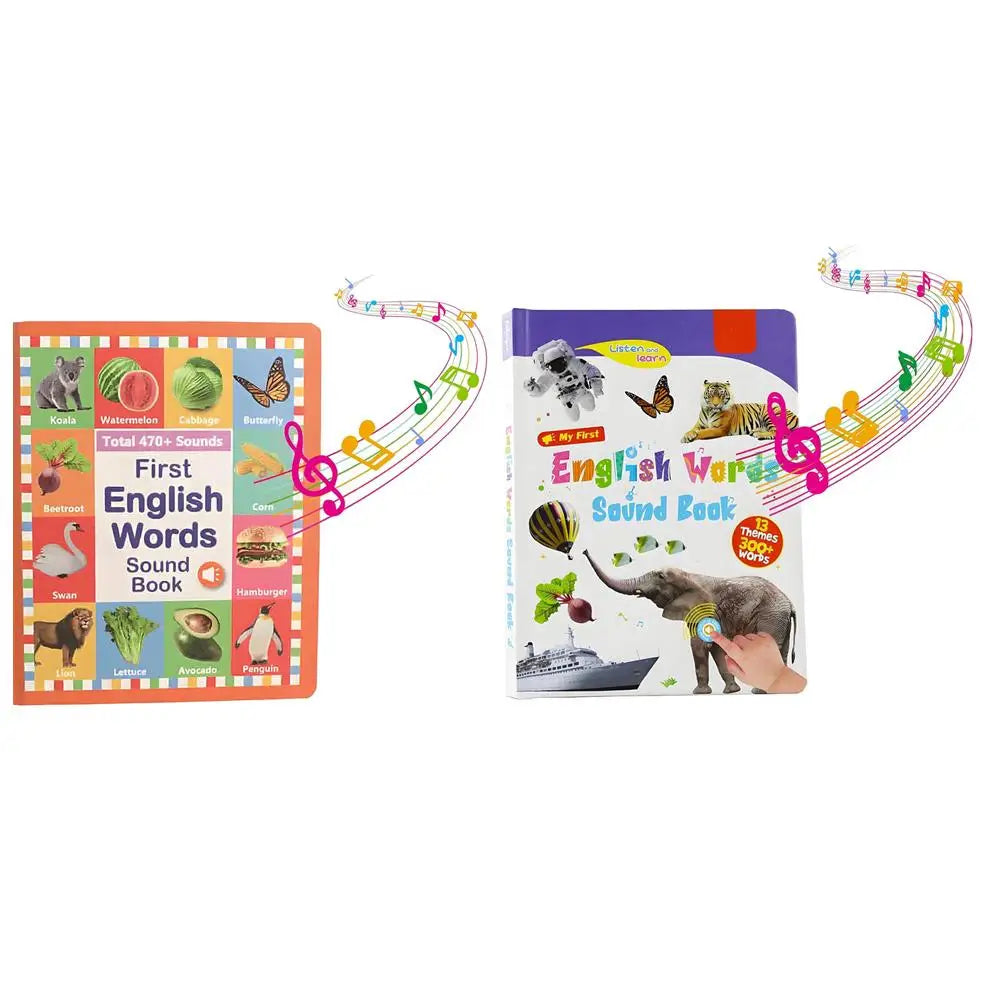 First English Words Sound Book for Babies & Toddlers, My First English Sound Toy Early Learning Book Fun Word Game for Language
