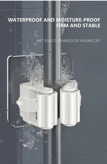 Multi-Purpose Strong Adhesive Wall Hooks – Mop & Broom Hanger