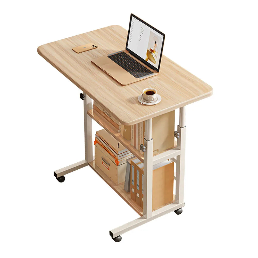 Height Adjustable Mobile Table Overbed Desk with Wheels Multi Color