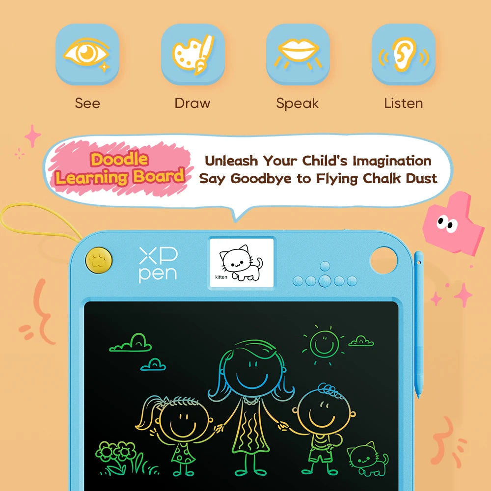 Children's Gifts XPPen Pink/Blue 2 Colors 13.3-inch Drawing Tablet with Pen for Kid to Learn Drawing Writing Russian Vocabulary