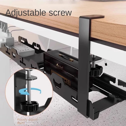 Telescopic Under-Desk Cable Management Tray – Metal Wire Organizer