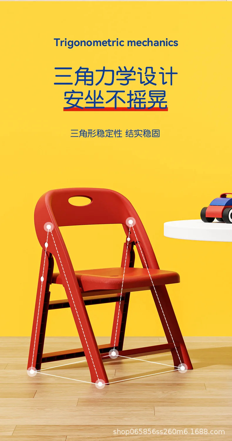 Folding Back Chair Small Bench Household Children's Non-slip Stool Thickened Living Room Shoe Changing Stool Kindergarten Chair