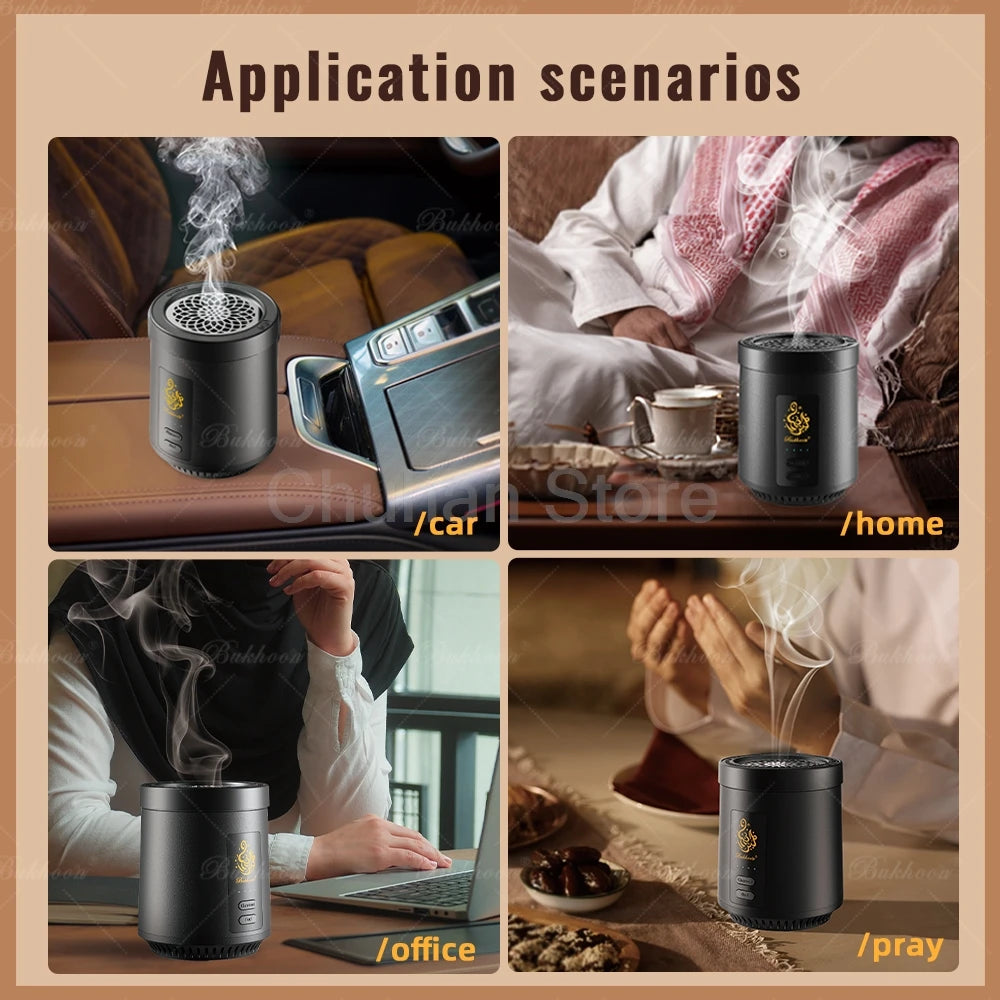 ChuHan Portable Electric Hair Aroma Diffuser Comb Arabic Car Incense Burner 2 in 1 Rechargeable USB Bakhoor Electric Censer Home