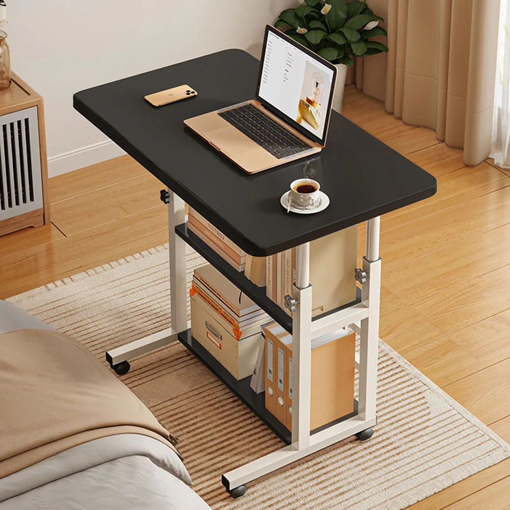 Height Adjustable Mobile Table Overbed Desk with Wheels Multi Color