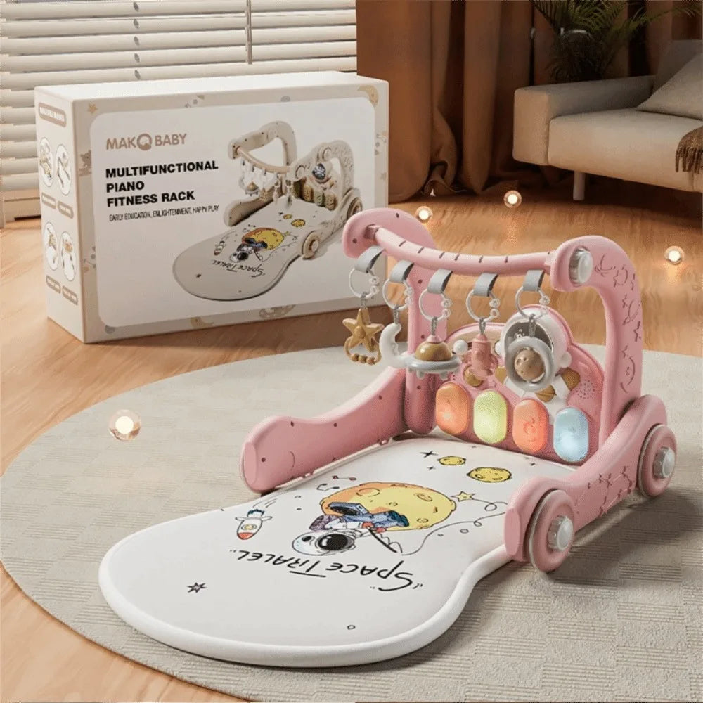 Multi-Functional Baby Piano Fitness Frame Activity Pedal Game Pad Pedal Piano Fitness Rack Educational Walker Music Play Gym