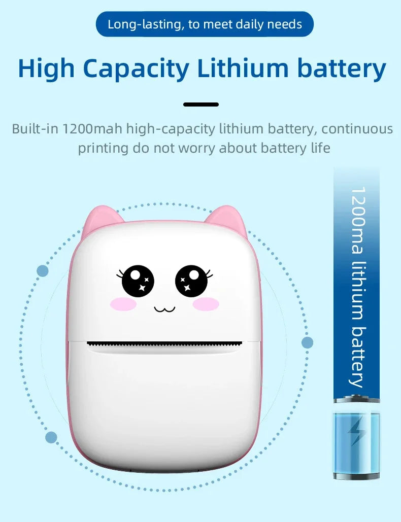 Mini Cat Bluetooth Thermal Printer – Pocket Photo & Label Printer (58mm)