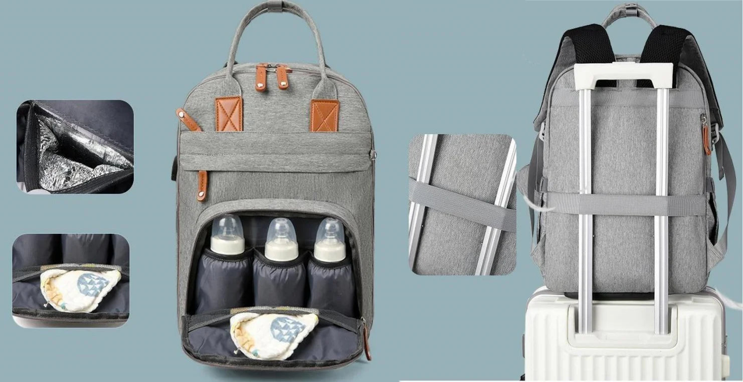 Diaper Bag Backpack Baby Essentials Travel Tote Multifunction Waterproof with Changing Station Pad Stroller Straps Big for Mommy