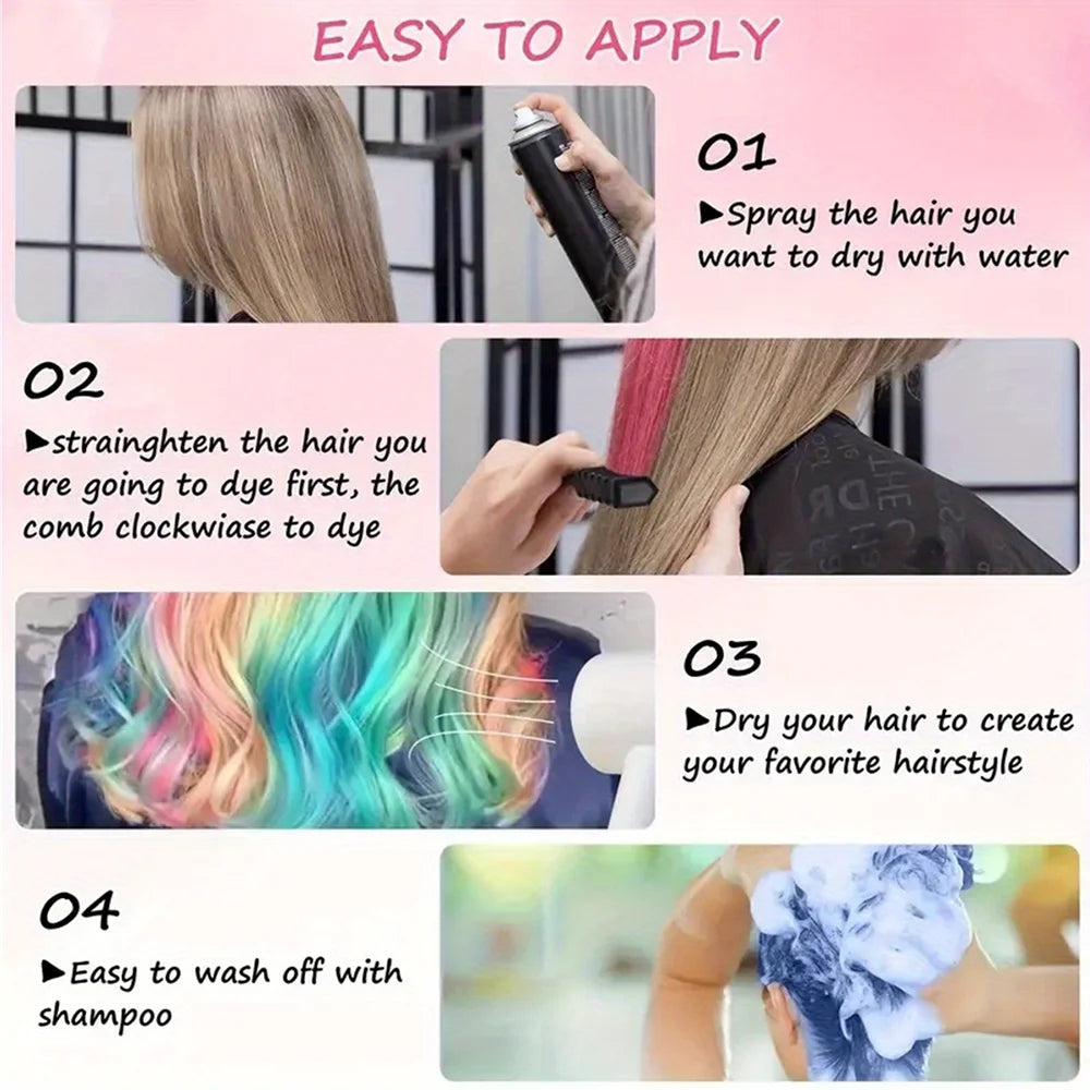6/10PC Children S Hair Dye Comb Toy Set Girls Makeup Pretend Play Disposable Multi Color Hair Dye Outfit Role Playing Prop Set
