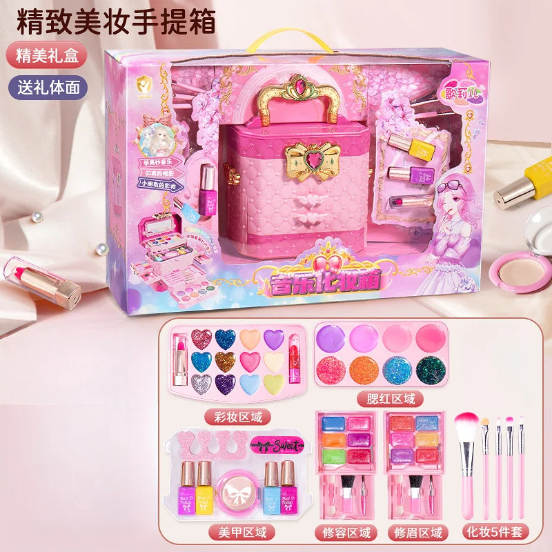 Kids Washable Makeup Girl Toys - Kids Makeup Kit for Girl, Real Make Up Set, Little Girls Makeup Kit for Toddler Kid Children Pr