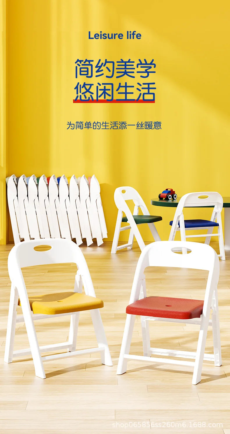 Folding Back Chair Small Bench Household Children's Non-slip Stool Thickened Living Room Shoe Changing Stool Kindergarten Chair