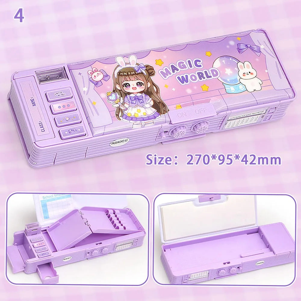 Pencil Box Storage Organizer Stationery Case Students