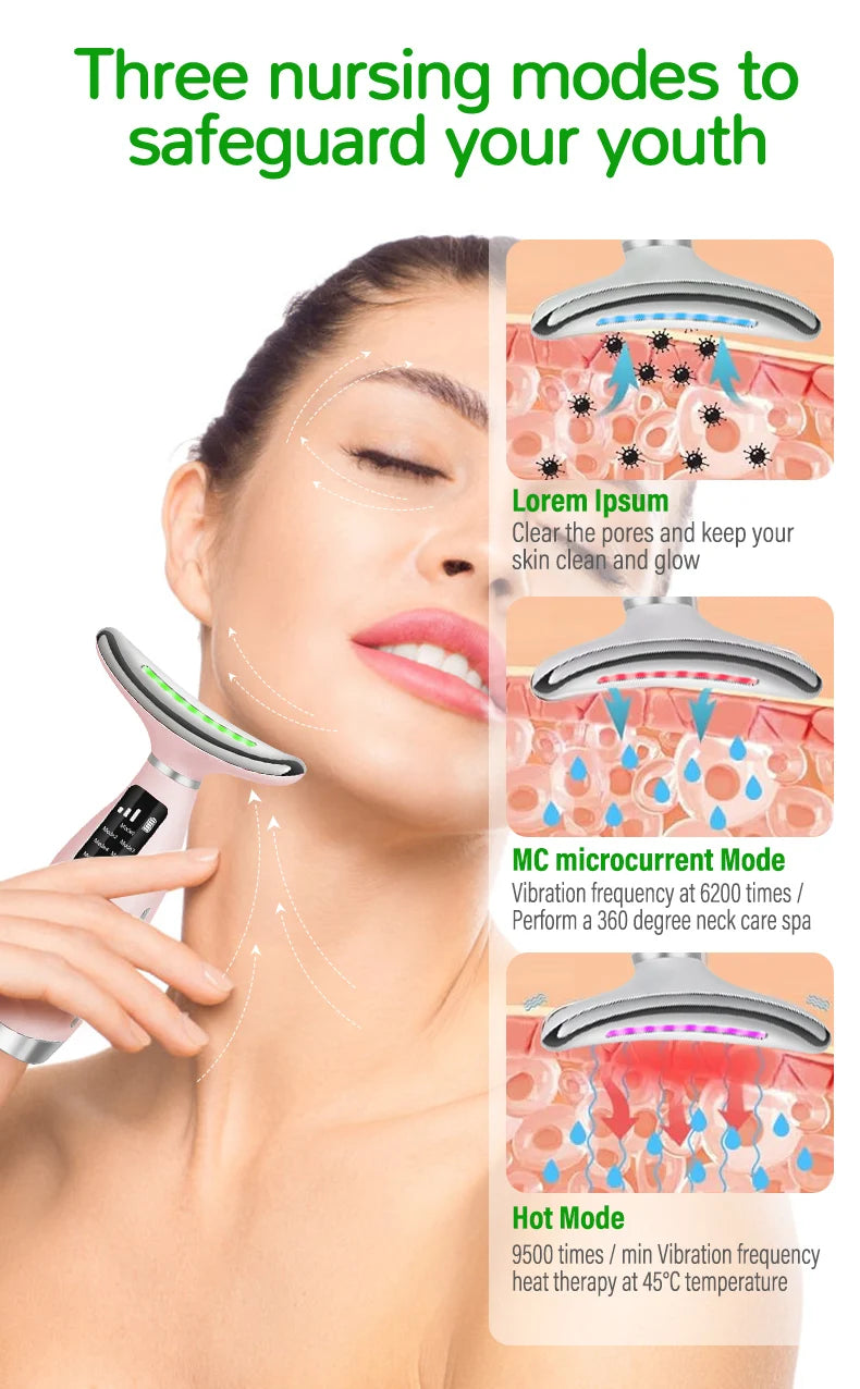 Neck & Face Beauty Device LED IPL Skin Rejuvenation