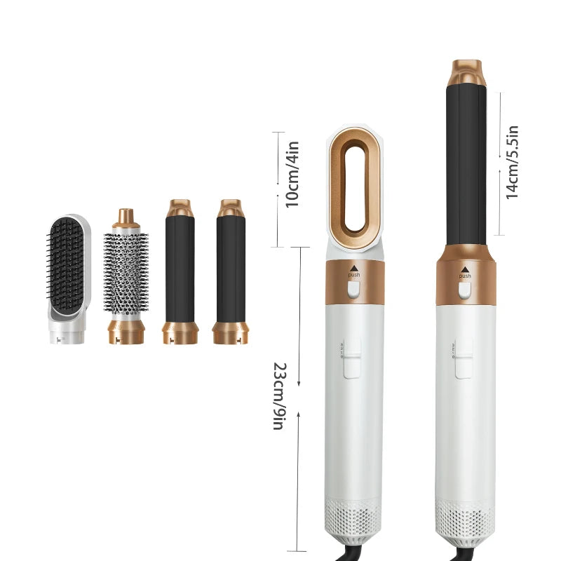 5 in 1 Hair Dryer Hot Comb Set Professional Curling Iron Hair Straightener Styling Tool For Professional Hair Dryer Household