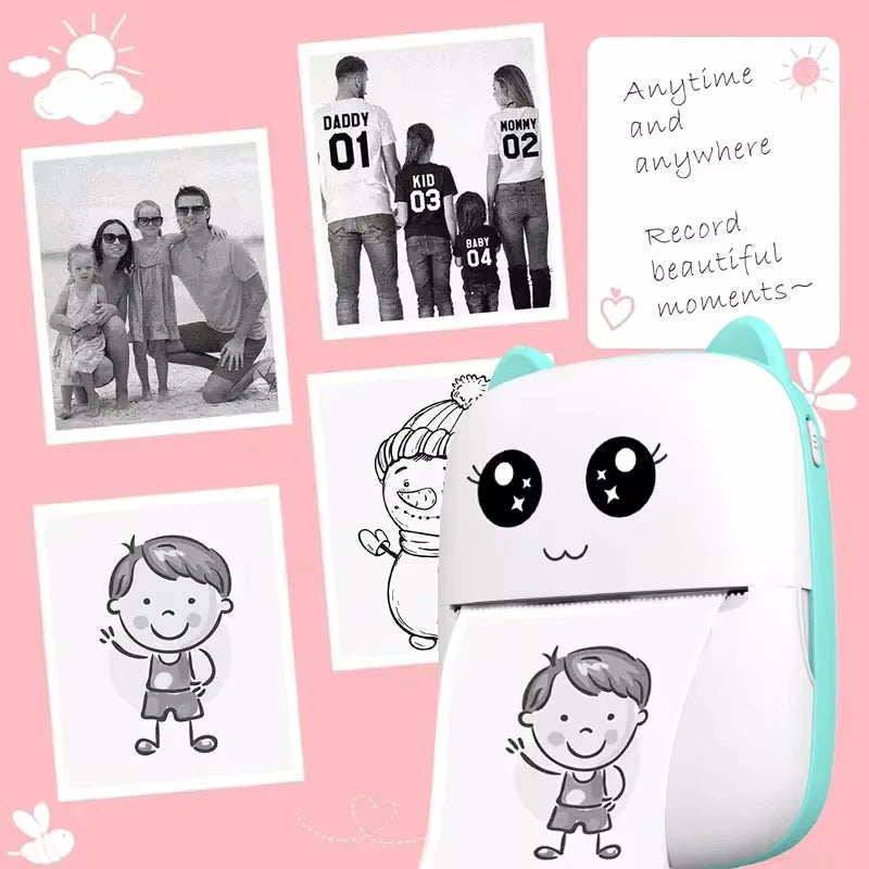 Mini Cat Bluetooth Thermal Printer – Pocket Photo & Label Printer (58mm)