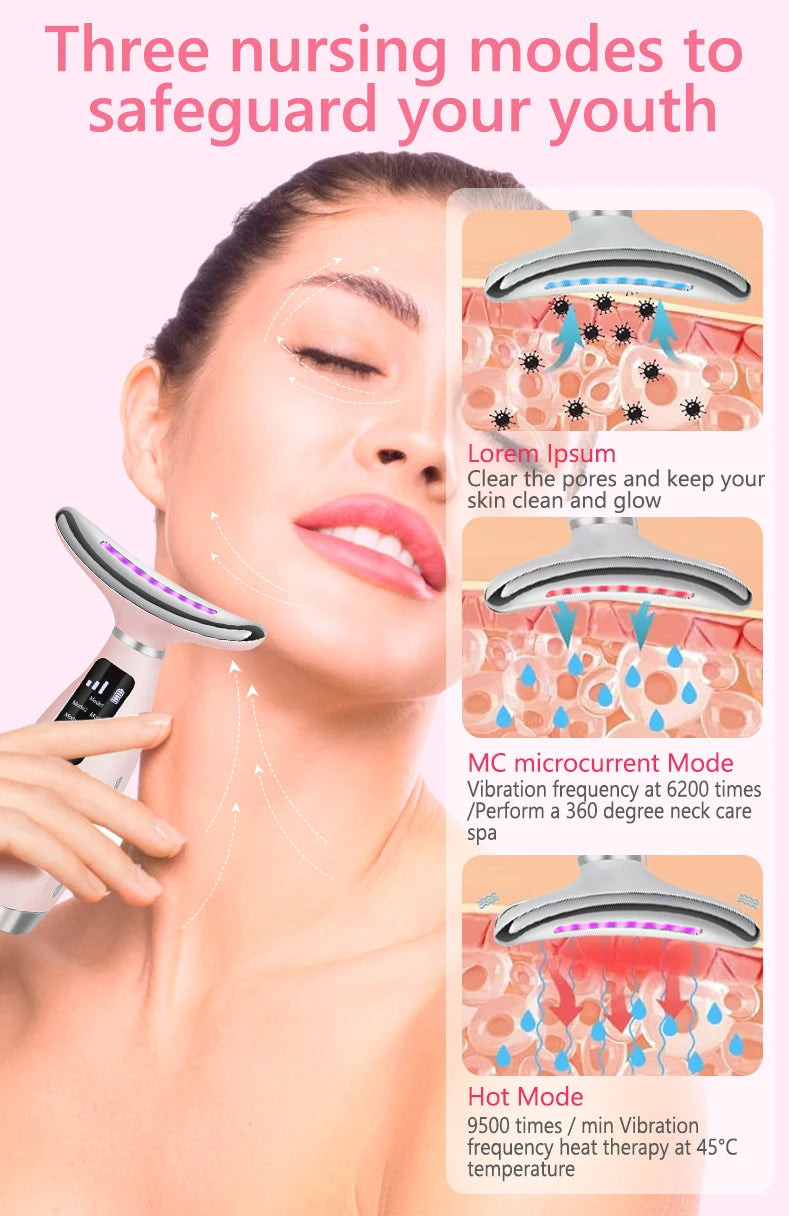 Neck & Face Beauty Device LED IPL Skin Rejuvenation