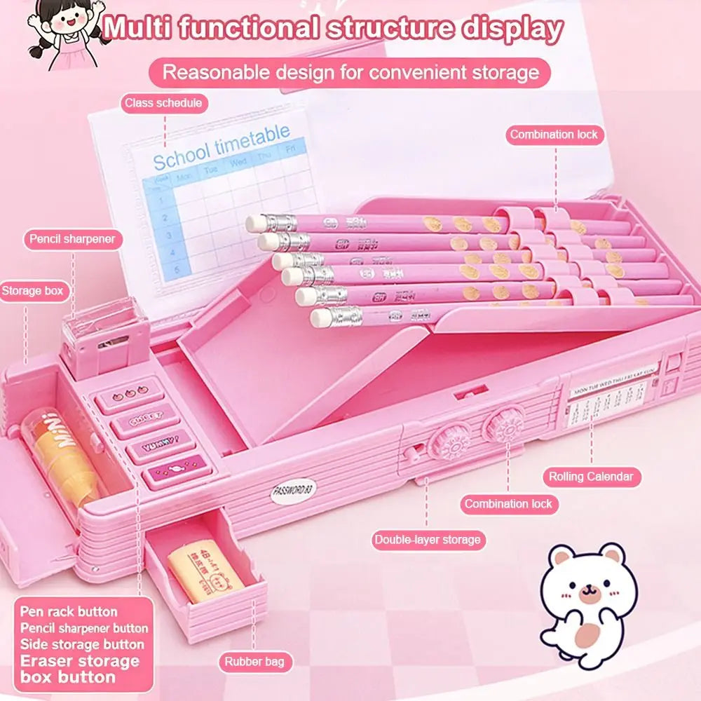 Pencil Box Storage Organizer Stationery Case Students
