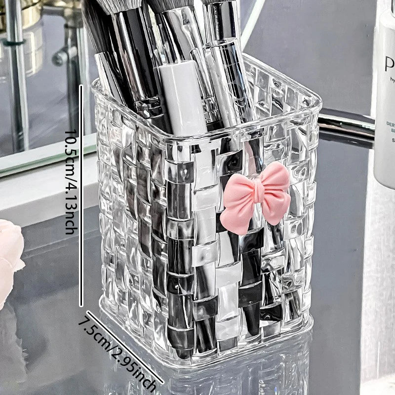 Clear Acrylic Makeup Brushes Storage Box Desk Cosmetic Organizer Lipstick Storage Nail Polish Display Stand Rack Jewelry Case