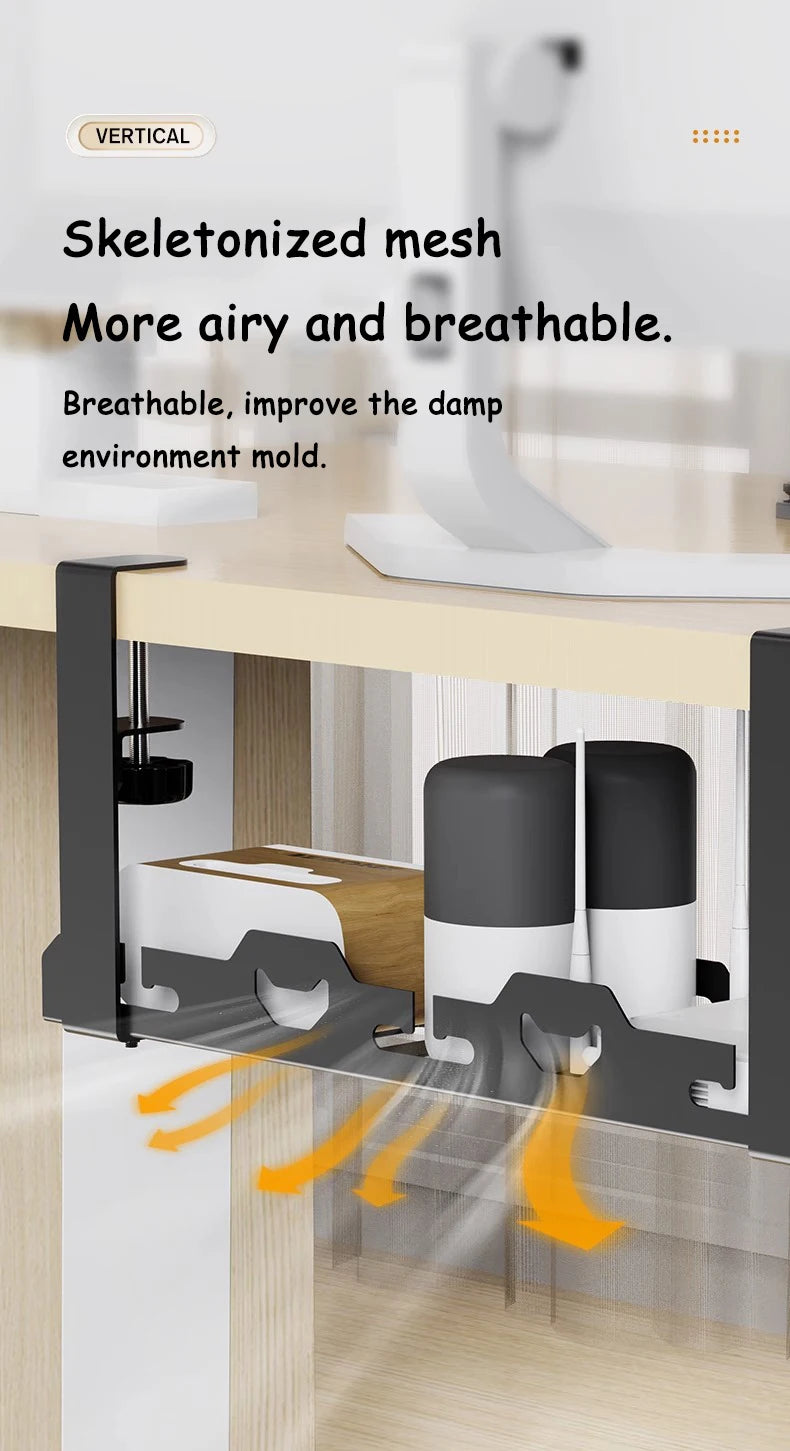 Telescopic Under-Desk Cable Management Tray – Metal Wire Organizer