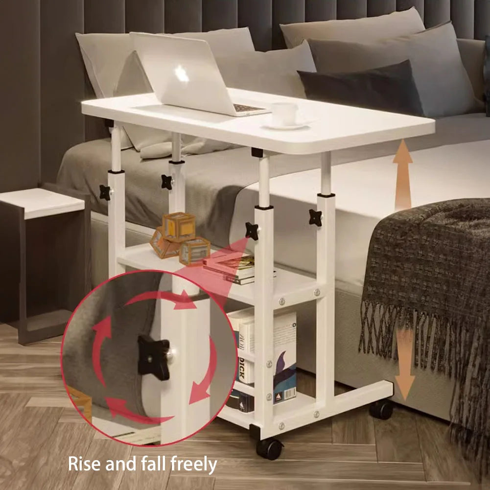 Height Adjustable Mobile Table Overbed Desk with Wheels Multi Color
