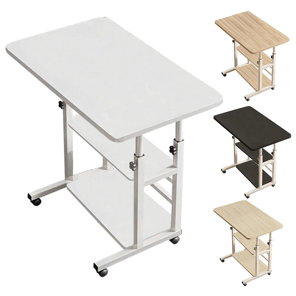 Height Adjustable Mobile Table Overbed Desk with Wheels Multi Color