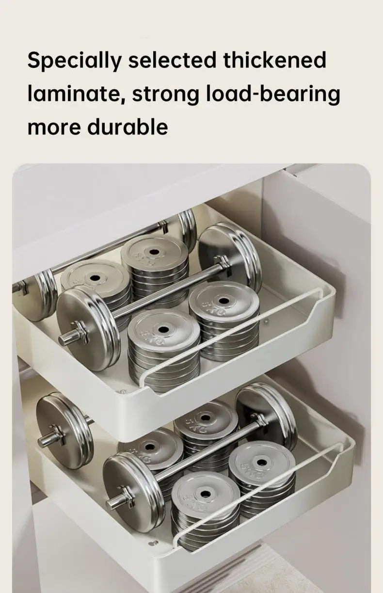 Kitchen Storage metal holdetr with Slide Rails Pull-out Drawer Storage Tray Spice Storage Rack Cabinets Organizer