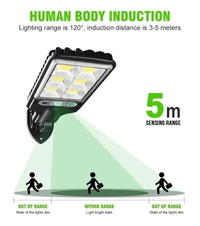 Solar Lights Outdoor 3 Modes 108COB Waterproof Street Lamp