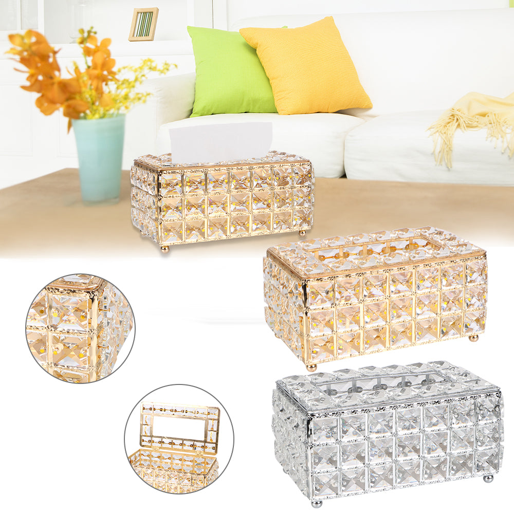 Bedroom Office Hotel Cafe Coffee Bar Napkin Box Crystal Cube Tissue Box European-style Napkin Dispenser Square