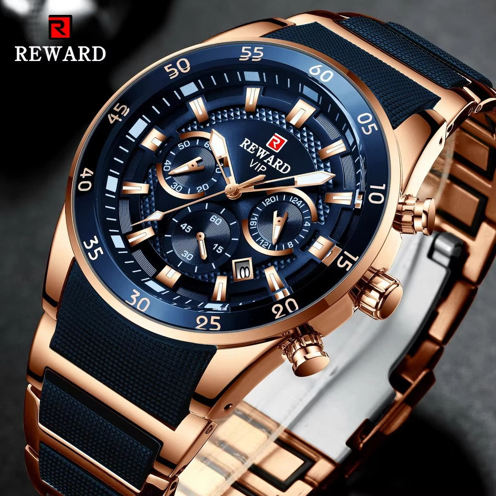 Haino Teko RW-48 Smart Watch © Mens Watches Luxury Quartz Blue Watch Full Steel Men