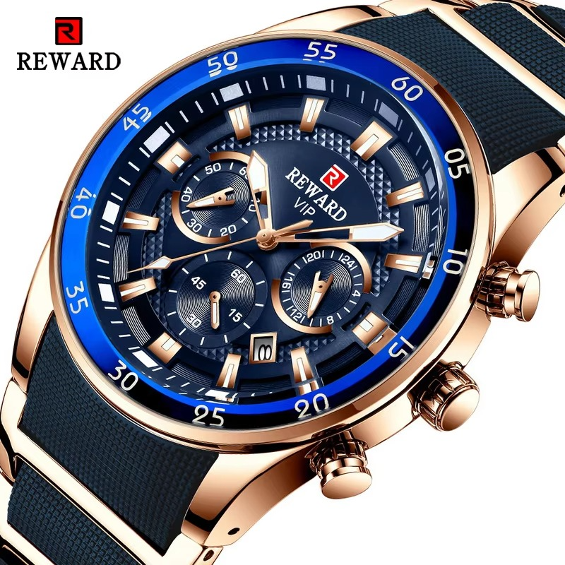Haino Teko RW-48 Smart Watch © Mens Watches Luxury Quartz Blue Watch Full Steel Men