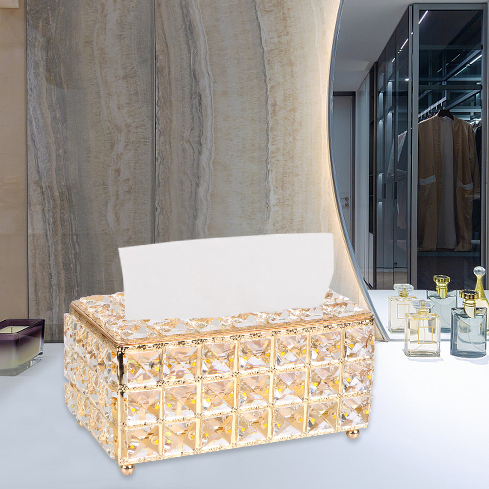 Bedroom Office Hotel Cafe Coffee Bar Napkin Box Crystal Cube Tissue Box European-style Napkin Dispenser Square