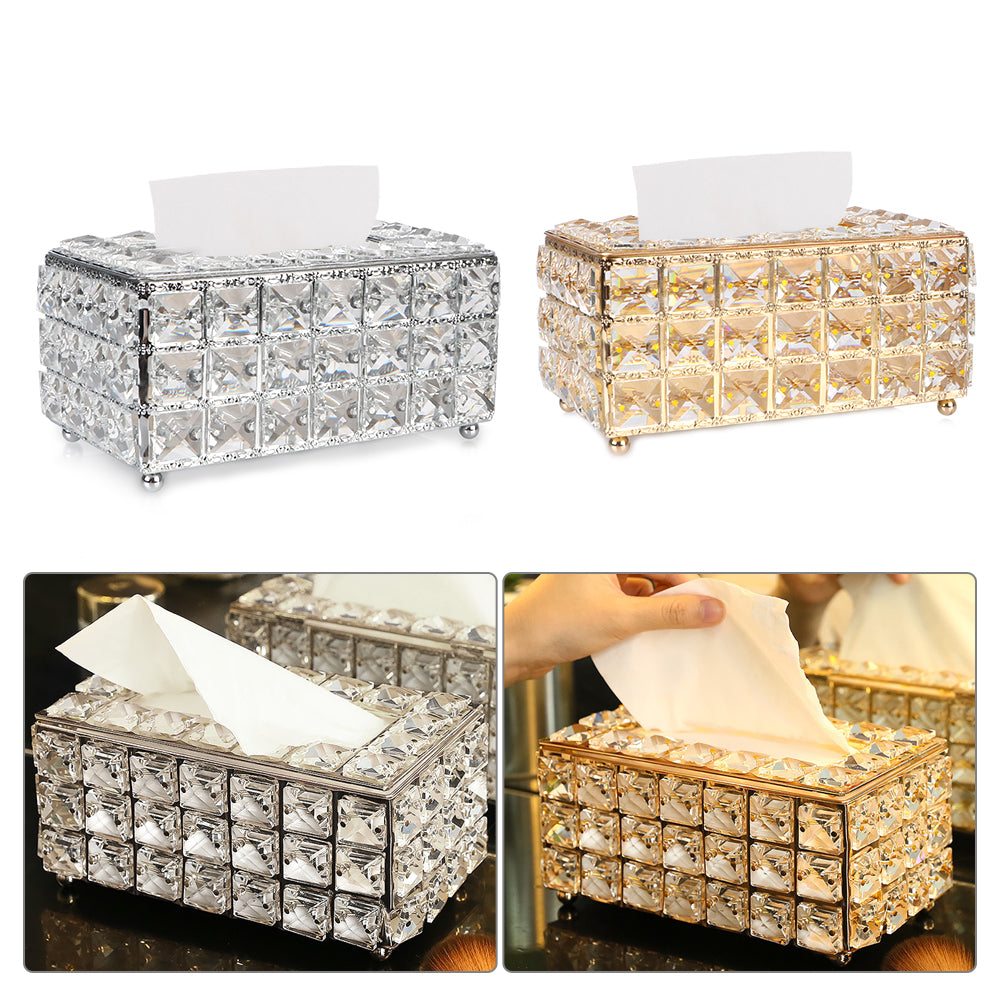 Bedroom Office Hotel Cafe Coffee Bar Napkin Box Crystal Cube Tissue Box European-style Napkin Dispenser Square